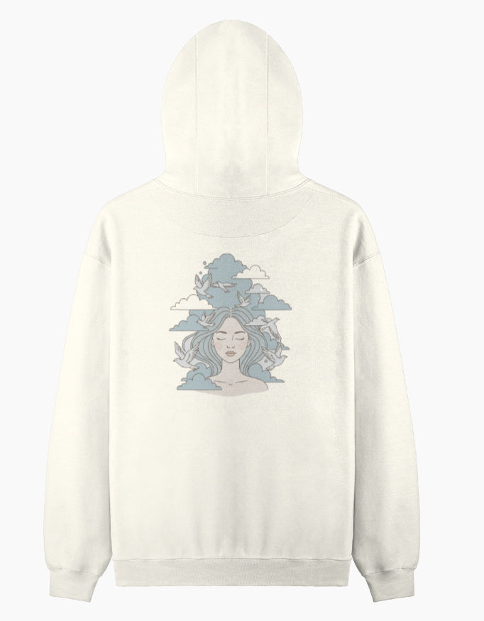 Calm Skies- Pullover Hoodie hoodie regular fit cotton fabric heavyweight fabric detail view by HAViT Apparel