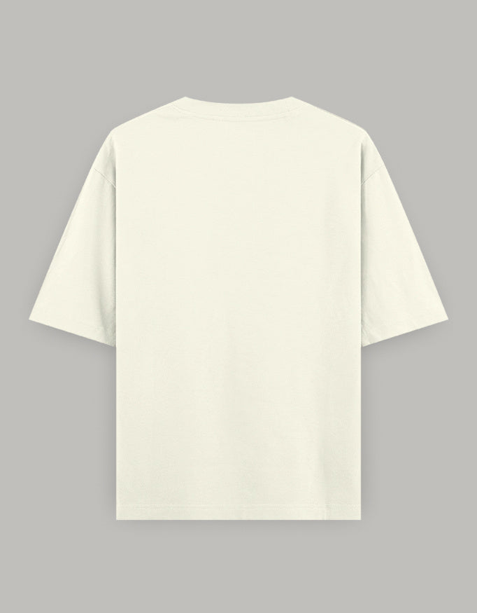 Lazy Day Statement Oversized Tee t-shirt oversized fit cotton fabric heavyweight fabric printed design detail view by HAViT Apparel