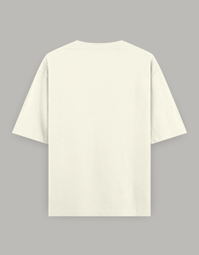 Happy Bloom Oversized Cotton Tee t-shirt oversized fit cotton fabric heavyweight fabric printed design detail view by HAViT Apparel