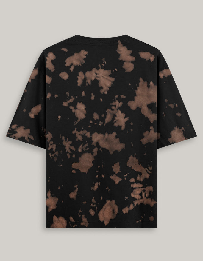 Black Brown- Tie Dye Oversized T-Shirt t-shirt oversized fit cotton fabric heavyweight fabric detail view by HAViT Apparel