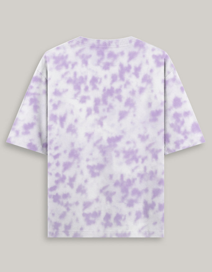 White Lavender- Tie Dye Oversized T-Shirt t-shirt oversized fit cotton fabric heavyweight fabric detail view by HAViT Apparel