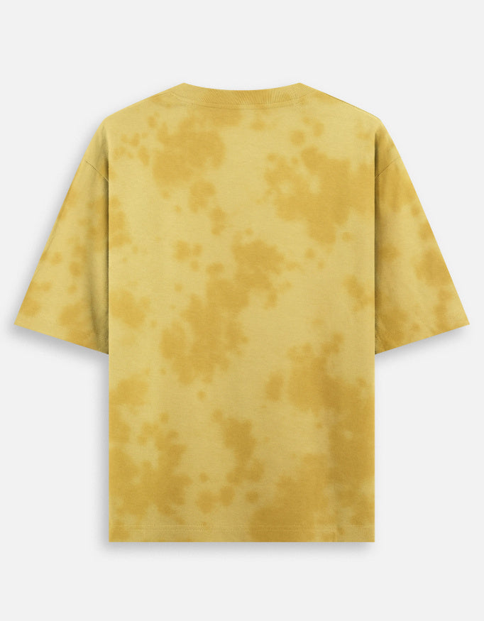 Yellow Tie Dye Oversized T-Shirt t-shirt oversized fit cotton fabric heavyweight fabric detail view by HAViT Apparel