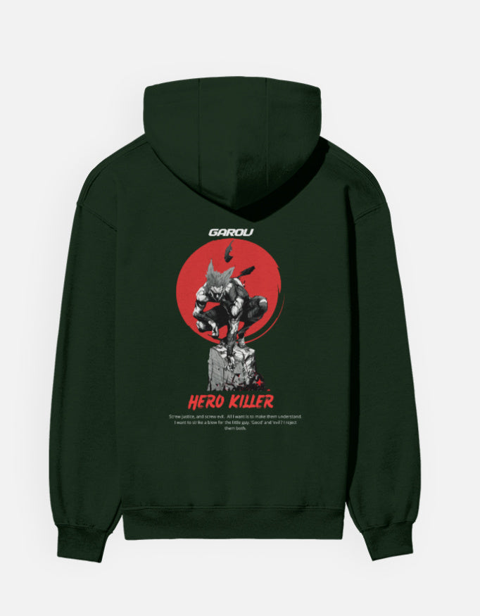 Anime Hoodie hoodie regular fit cotton fabric heavyweight fabric graphic print printed design anime inspired design detail view by HAViT Apparel