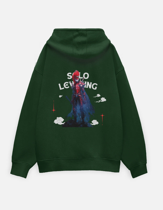 Anime Oversized Hoodie hoodie oversized fit cotton fabric heavyweight fabric printed design anime inspired design detail view by HAViT Apparel