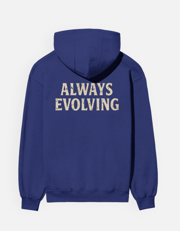 Always Evolving- Hoodie sweatshirt regular fit cotton fabric heavyweight fabric detail view by HAViT Apparel