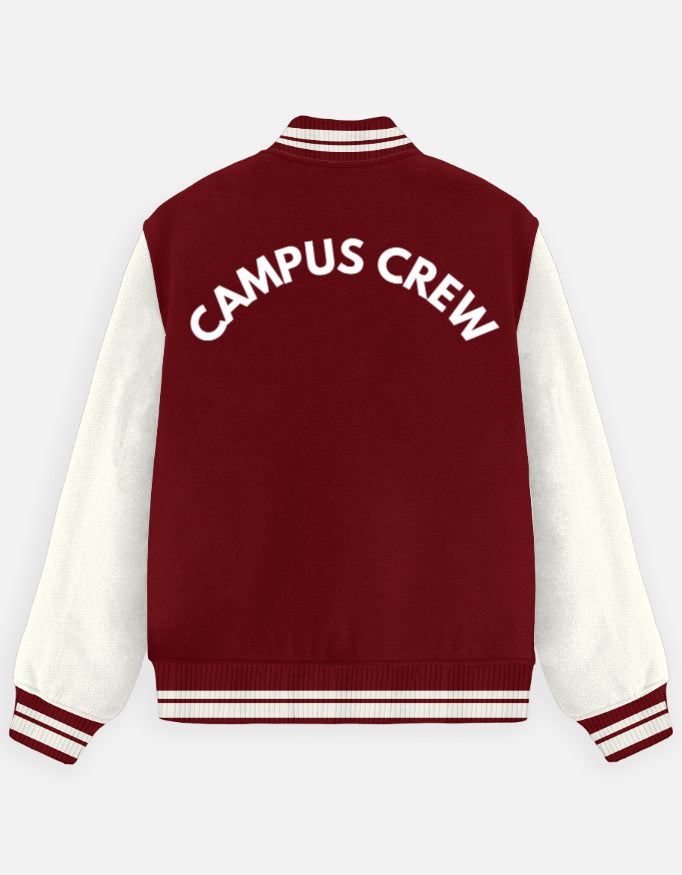 University League Varsity Jacket – Classic Design jacket cotton fabric heavyweight fabric detail view by HAViT Apparel