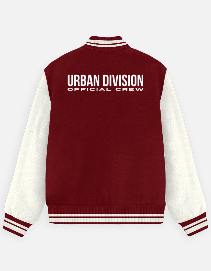Urban Crew Streetwear Varsity Jacket jacket cotton fabric heavyweight fabric detail view by HAViT Apparel
