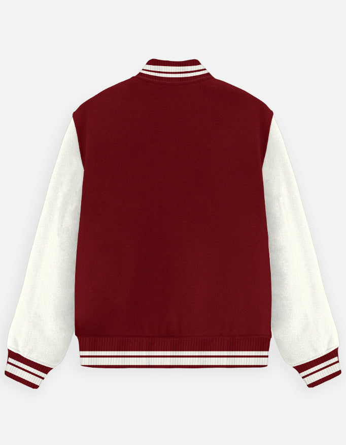 Minimal Luxury Varsity Jacket – Originals Edition jacket cotton fabric heavyweight fabric detail view by HAViT Apparel
