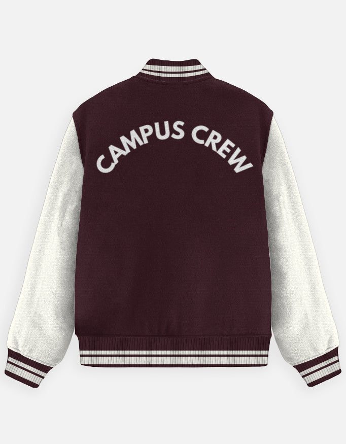 University League Varsity Jacket – Classic Design jacket cotton fabric heavyweight fabric detail view by HAViT Apparel