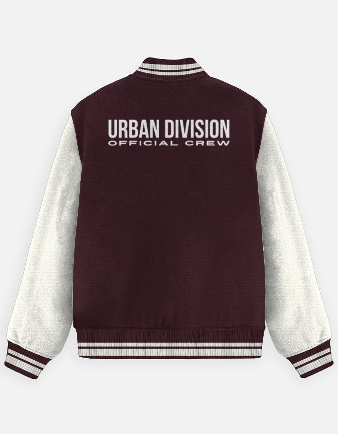 Urban Crew Streetwear Varsity Jacket jacket cotton fabric heavyweight fabric detail view by HAViT Apparel