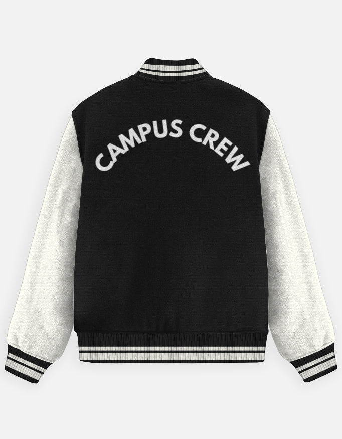 University League Varsity Jacket – Classic Design jacket cotton fabric heavyweight fabric detail view by HAViT Apparel