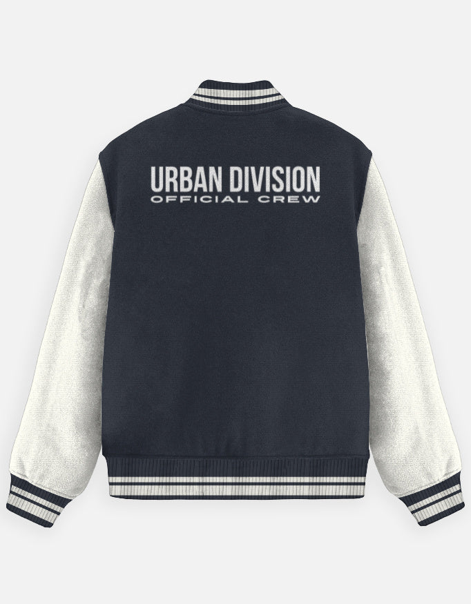 Urban Crew Streetwear Varsity Jacket jacket cotton fabric heavyweight fabric detail view by HAViT Apparel