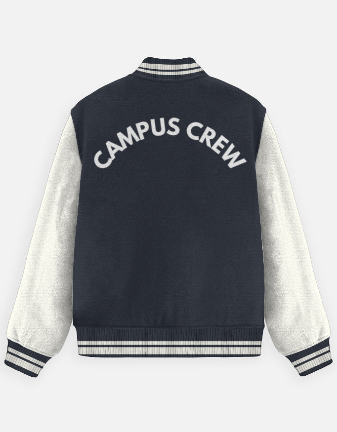 University League Varsity Jacket – Classic Design jacket cotton fabric heavyweight fabric detail view by HAViT Apparel