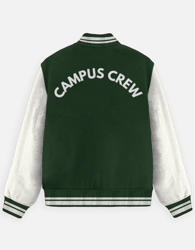 University League Varsity Jacket – Classic Design jacket cotton fabric heavyweight fabric detail view by HAViT Apparel