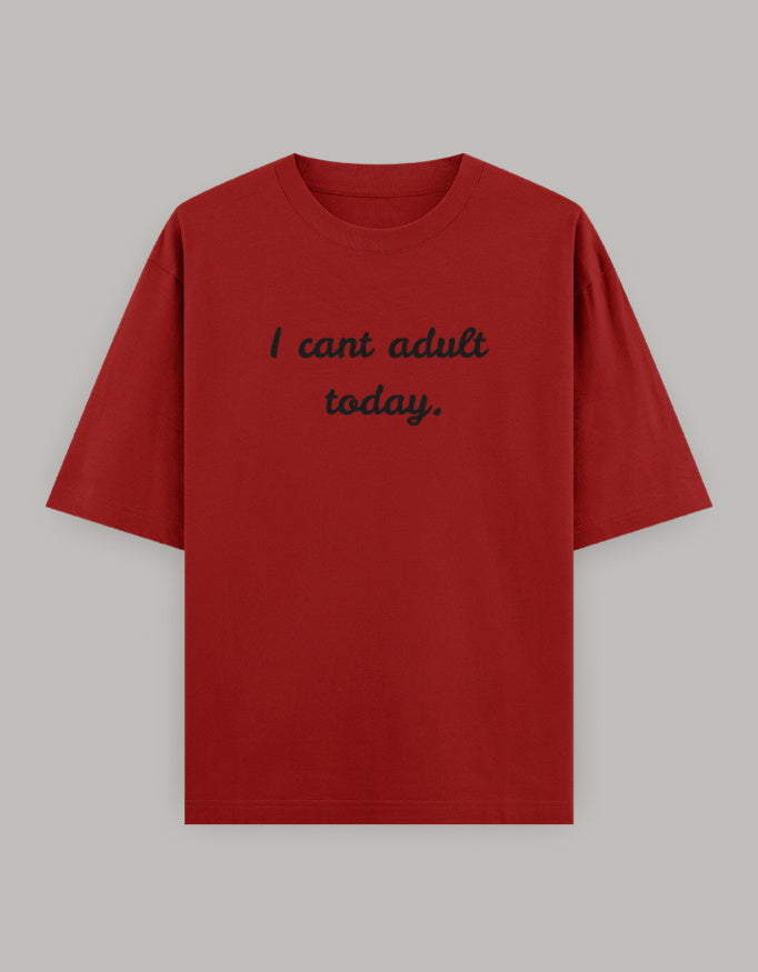 Lazy Day Statement Oversized Tee t-shirt oversized fit cotton fabric heavyweight fabric printed design detail view by HAViT Apparel