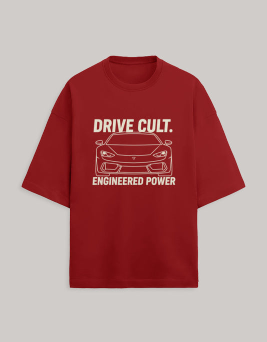 Drive Cult – Engineered Power Oversized Terry Tshirt oversized fit cotton fabric heavyweight fabric graphic print printed design detail view by HAViT Apparel