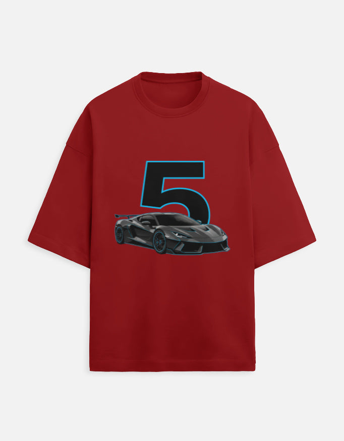 Street Racer 5 Oversized Terry Sweatshirt sweatshirt oversized fit cotton fabric heavyweight fabric graphic print detail view by HAViT Apparel