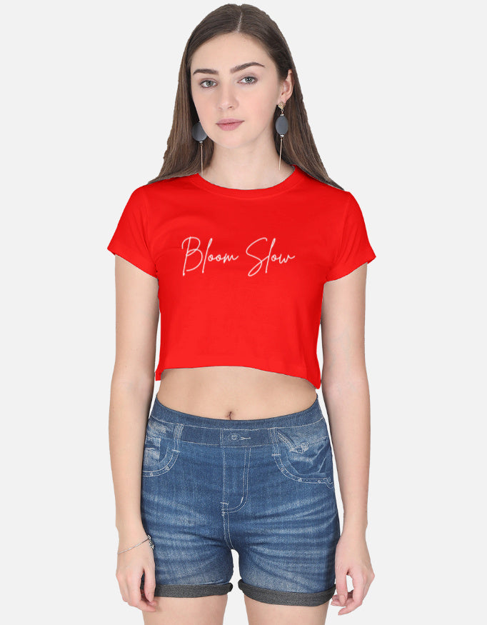 Bloom Slow Crop Top cotton fabric heavyweight fabric detail view by HAViT Apparel