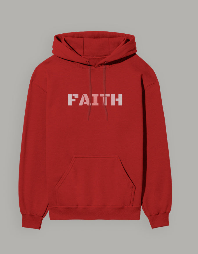 FAITH Hoodie hoodie regular fit cotton fabric heavyweight fabric printed design detail view by HAViT Apparel