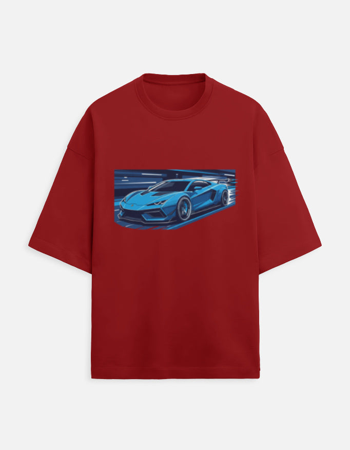 Neon Velocity Oversized Terry Tshirt oversized fit cotton fabric heavyweight fabric graphic print printed design detail view by HAViT Apparel
