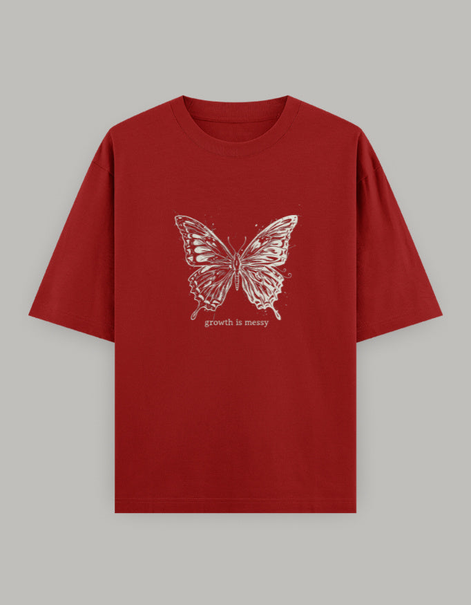 Transformation Statement Oversized Tee t-shirt oversized fit cotton fabric heavyweight fabric graphic print printed design detail view by HAViT Apparel