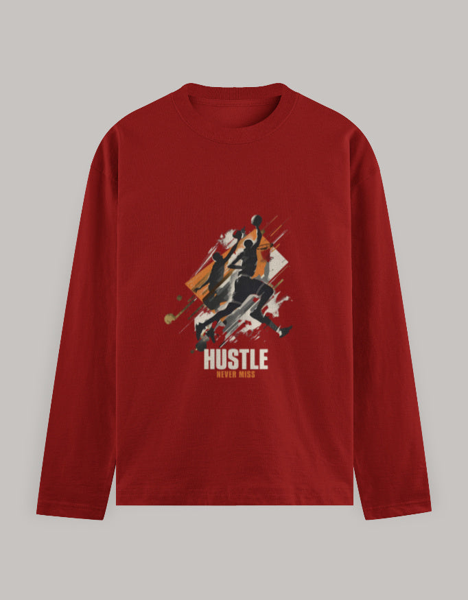 Full Sleeve T-Shirt regular fit cotton fabric heavyweight fabric detail view by HAViT Apparel