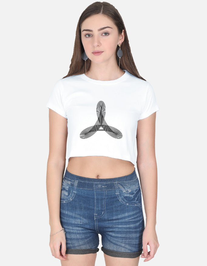 Energy Flow Line Crop Tee cotton fabric heavyweight fabric detail view by HAViT Apparel