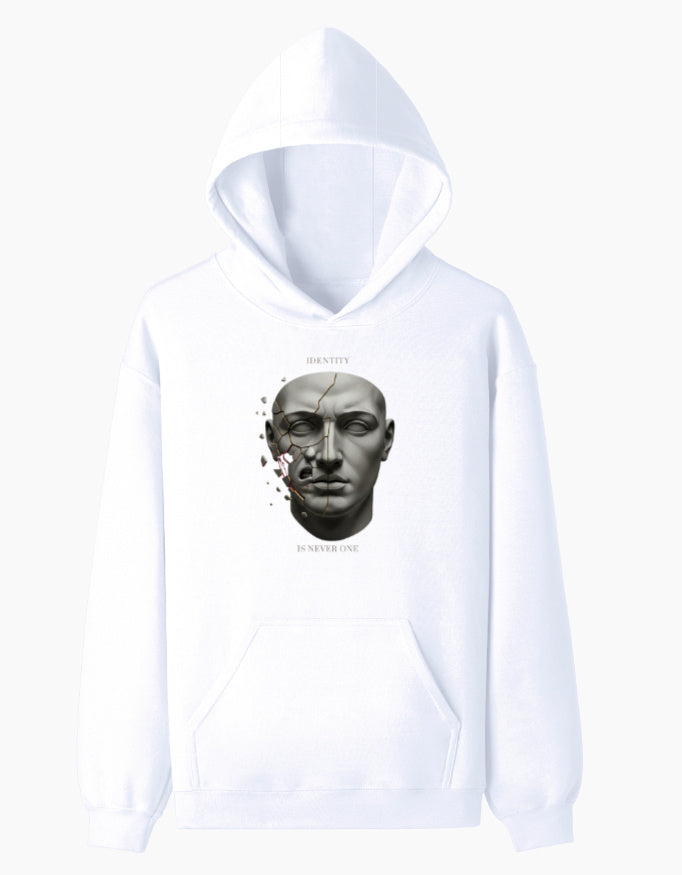 Identity- Pullover Hoodie sweatshirt regular fit cotton fabric heavyweight fabric detail view by HAViT Apparel