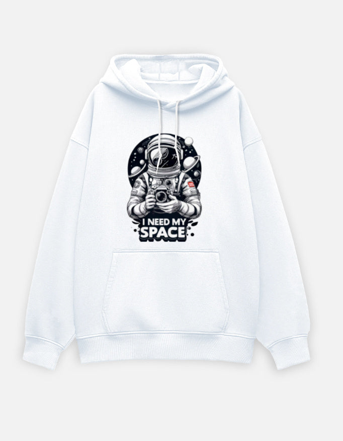 I Need My Space- Oversized Hoodie hoodie oversized fit cotton fabric heavyweight fabric detail view by HAViT Apparel