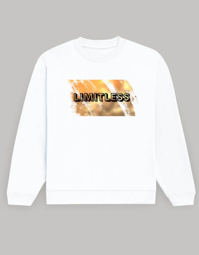 Limitless Graphic Women’s Sweatshirt – Brush Paint Edition sweatshirt regular fit cotton fabric heavyweight fabric printed design detail view by HAViT Apparel