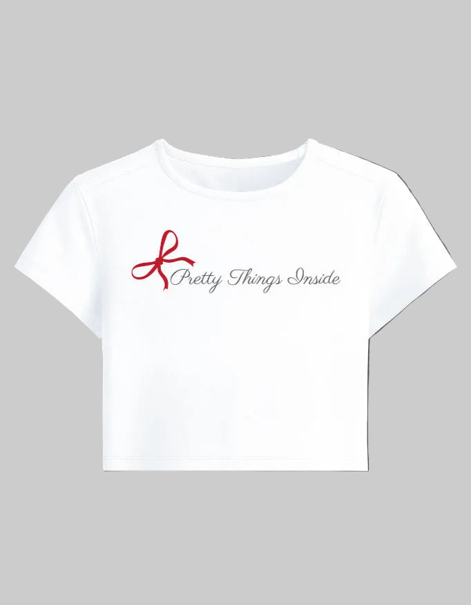 Pretty Things Baby Tee cotton fabric heavyweight fabric detail view by HAViT Apparel