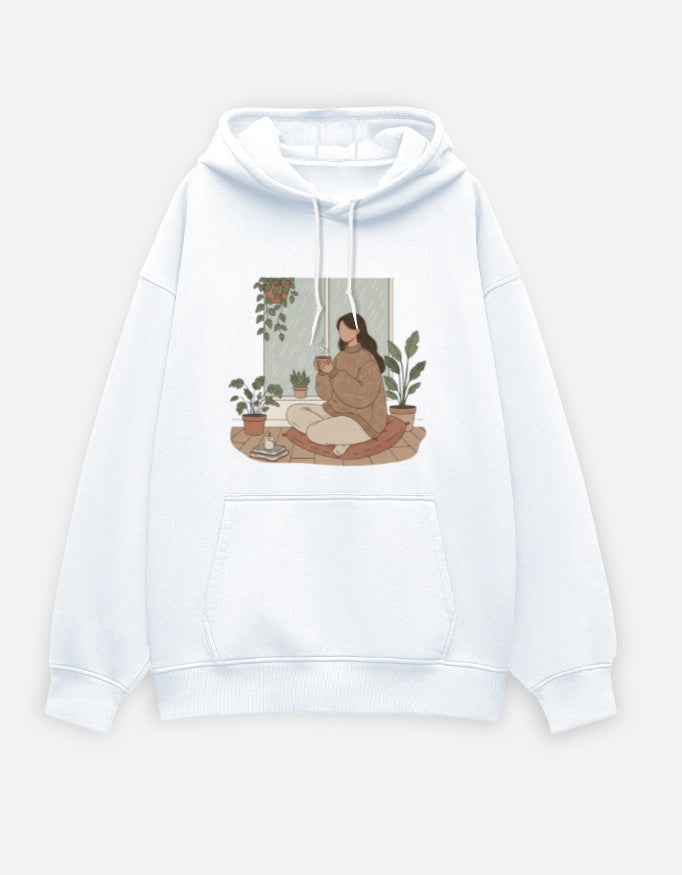 Warm Within Oversized Hoodie hoodie oversized fit cotton fabric heavyweight fabric detail view by HAViT Apparel