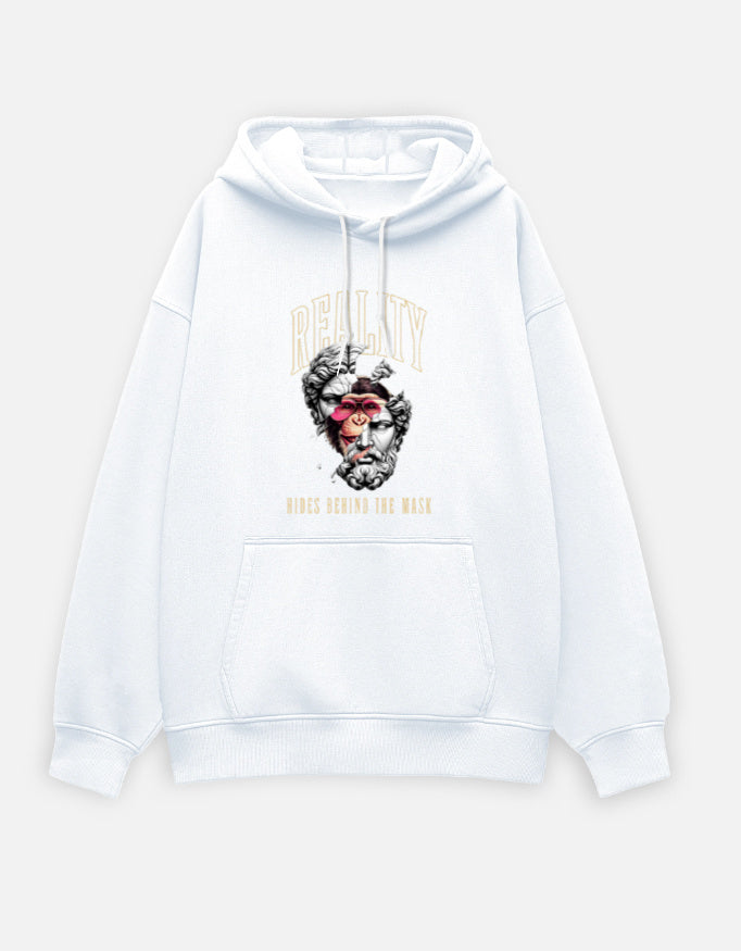 Reality- Oversized Hoodie hoodie oversized fit cotton fabric heavyweight fabric detail view by HAViT Apparel