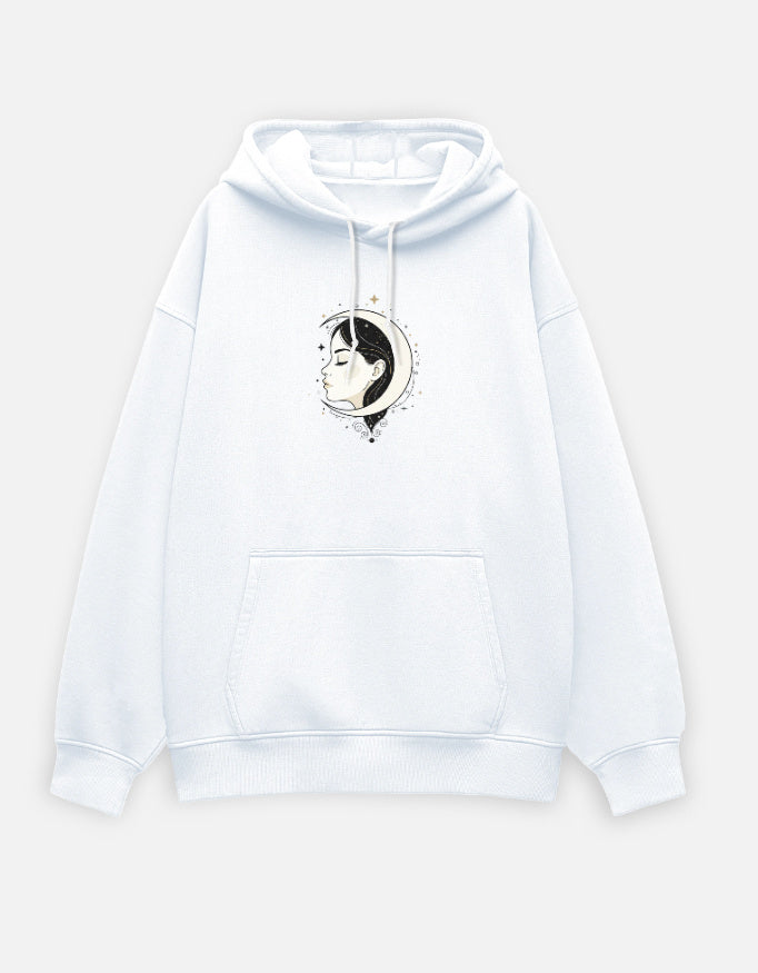 Lunar Muse Oversized Hoodie hoodie oversized fit cotton fabric heavyweight fabric detail view by HAViT Apparel