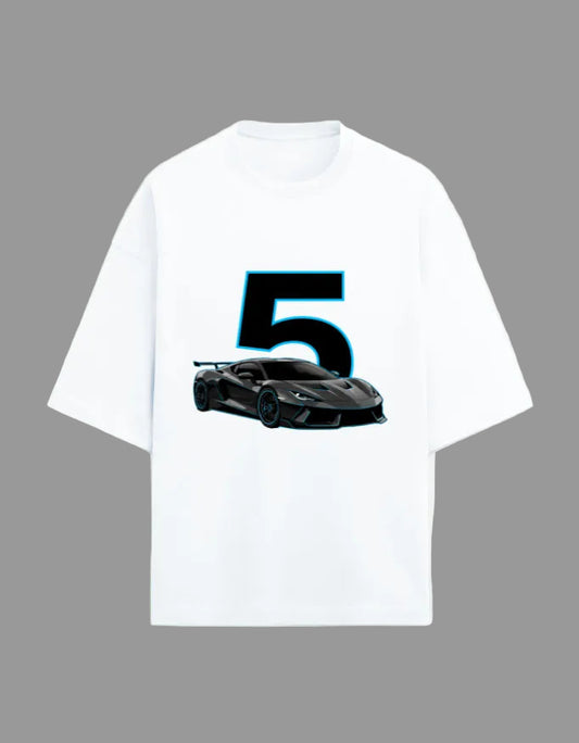 Street Racer 5 Oversized Terry Sweatshirt sweatshirt oversized fit cotton fabric heavyweight fabric graphic print detail view by HAViT Apparel