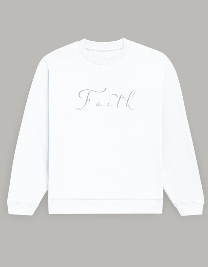 Faith Inspired Comfort Fit Sweatshirt sweatshirt regular fit cotton fabric heavyweight fabric printed design detail view by HAViT Apparel