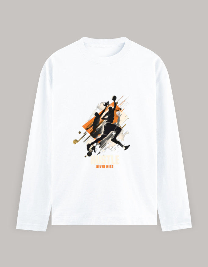 Full Sleeve T-Shirt regular fit cotton fabric heavyweight fabric detail view by HAViT Apparel