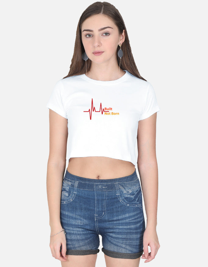 Built Not Born Crop Top cotton fabric heavyweight fabric detail view by HAViT Apparel