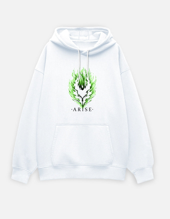 Anime Oversized Hoodie hoodie oversized fit cotton fabric heavyweight fabric printed design anime inspired design detail view by HAViT Apparel