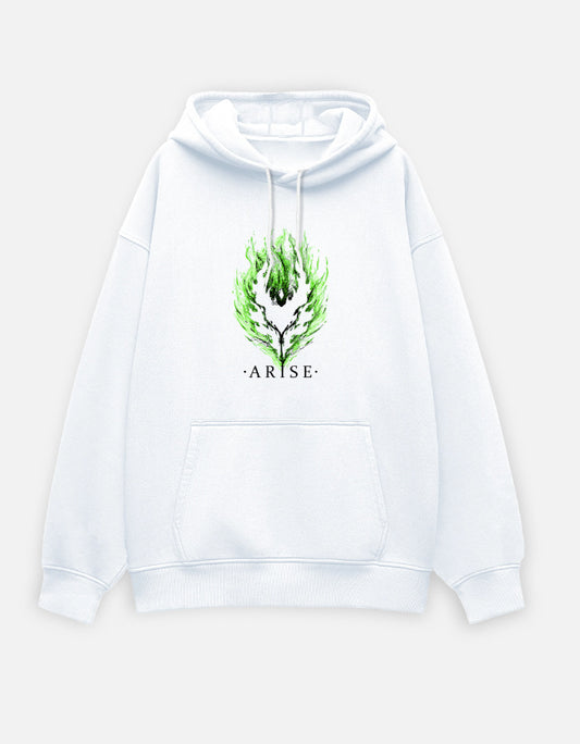Anime Oversized Hoodie hoodie oversized fit cotton fabric heavyweight fabric printed design anime inspired design detail view by HAViT Apparel