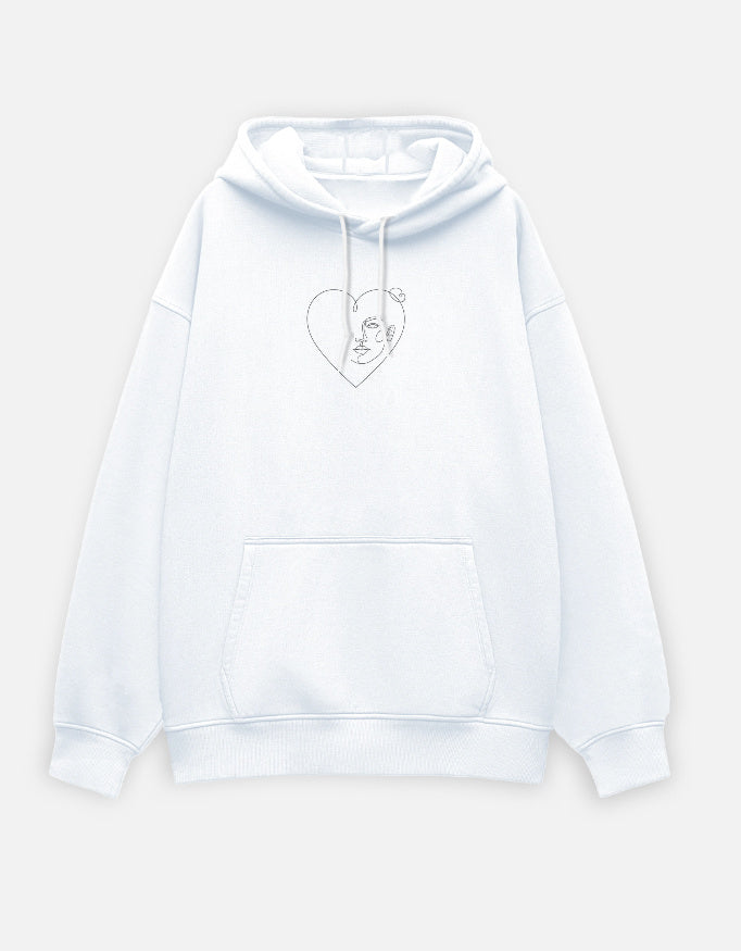 Soft Heart Oversized Hoodie hoodie oversized fit cotton fabric heavyweight fabric detail view by HAViT Apparel