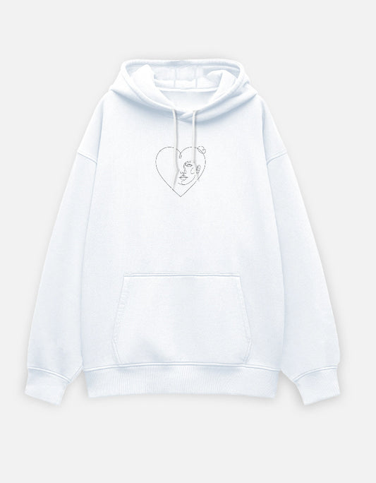 Soft Heart Oversized Hoodie hoodie oversized fit cotton fabric heavyweight fabric detail view by HAViT Apparel
