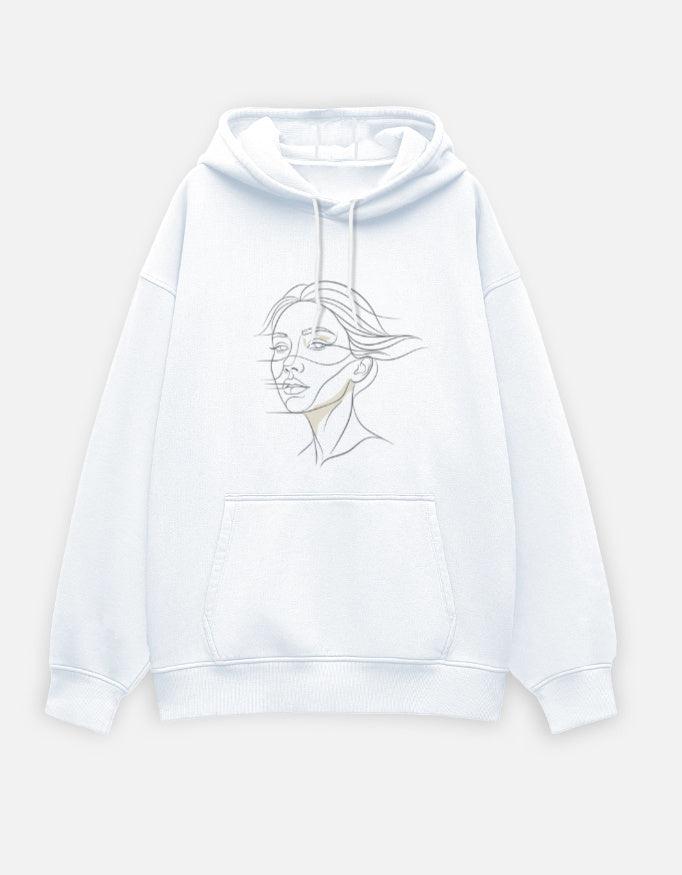 Still Becoming Oversized Hoodie hoodie oversized fit cotton fabric heavyweight fabric detail view by HAViT Apparel