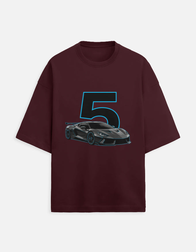 Street Racer 5 Oversized Terry Sweatshirt sweatshirt oversized fit cotton fabric heavyweight fabric graphic print detail view by HAViT Apparel