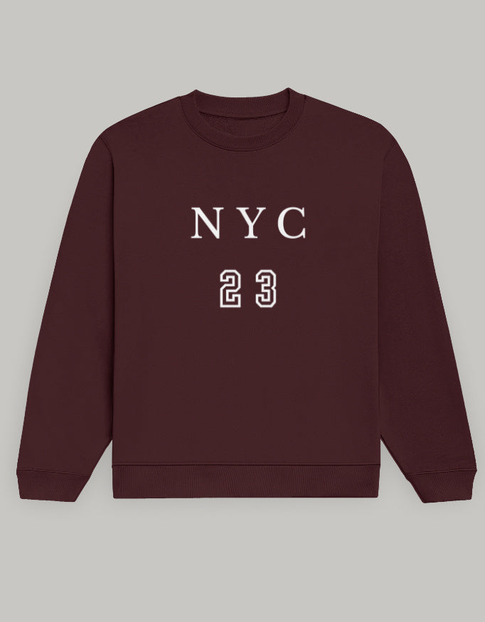 Men’s NYC23 Printed Sweatshirt sweatshirt regular fit cotton fabric heavyweight fabric graphic print printed design detail view by HAViT Apparel