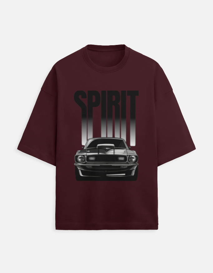 Midnight Sprint Oversized Terry Tshirt oversized fit cotton fabric heavyweight fabric graphic print detail view by HAViT Apparel
