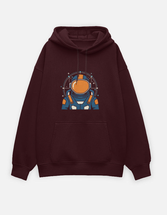 Astronaut- Oversized Hoodie hoodie oversized fit cotton fabric heavyweight fabric detail view by HAViT Apparel