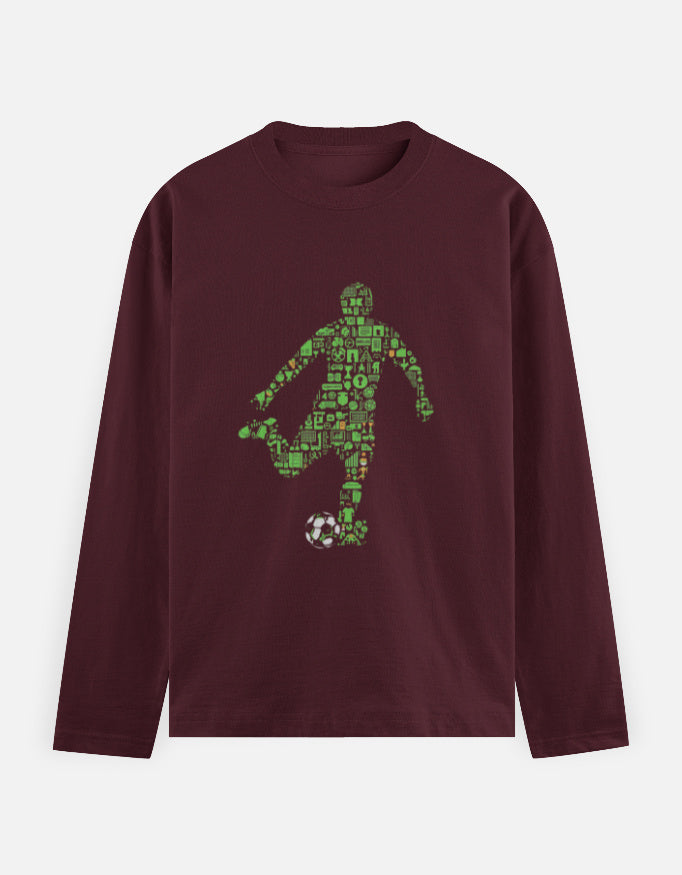 Men's Full Sleeve T-Shirt regular fit cotton fabric heavyweight fabric detail view by HAViT Apparel