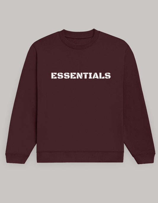 Men’s Bold Essentials Sweatshirt – Trendy Winter Essentials sweatshirt regular fit cotton fabric heavyweight fabric printed design detail view by HAViT Apparel