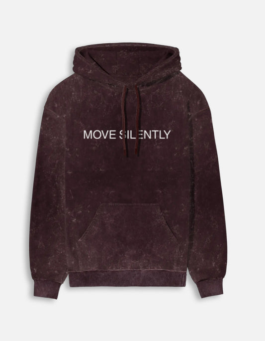 Move Silently- Men's Elite Acid Wash Heavyweight Hoodie hoodie acid washed cotton fabric heavyweight fabric detail view by HAViT Apparel
